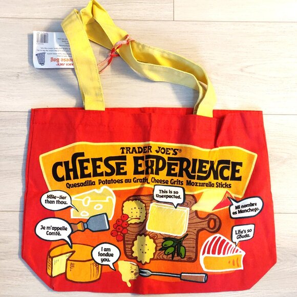 Trader Joe's Canvas Grocery Tote Bag - Two-Sided - Cheese Experience/Adventures - Picture 1 of 5